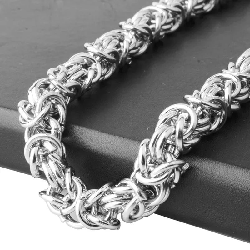 6/8/11mm Men's Jewelry Trendy Silver Stainless Steel Byzantine Chain Necklace Link Chain Necklace 16"-40" Bracelet 7"-11"