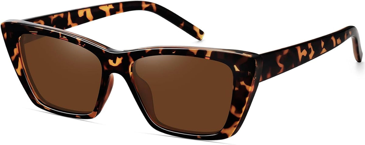 Narrow Small Vintage Polarized Cat Eye Sunglasses for Women