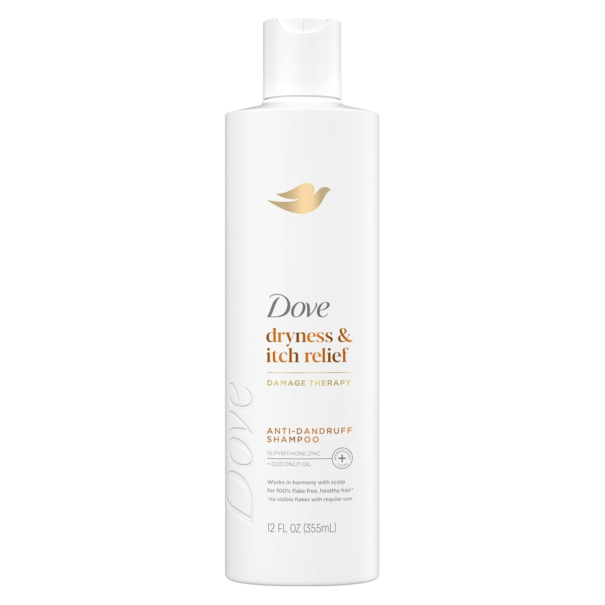 Damage Therapy Derma Shampoo Dryness + Itch for Flaky Scalp with Pyrithione Zinc and Coconut Oil 12 Fl Oz