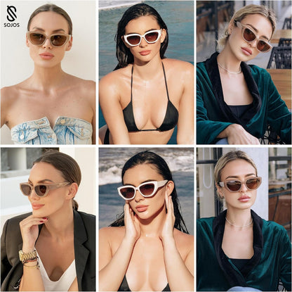 Trendy Cute Cat Eye Polarized Sunglasses for Women Fashion Cateye Womens Sunnies SJ2237