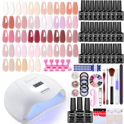 30PCS Gel Nail Polish Kit 27 Colors Gel Polish Set Gel Nail Kit Soak Off Nail Gel Polish Set for Manicure Nail Art Salon/Home Starter Kit