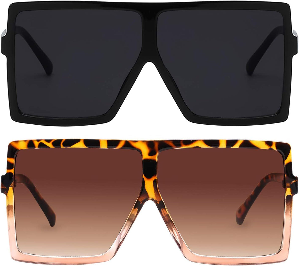 Square Oversized Sunglasses for Women Men Flat Top Fashion Shades