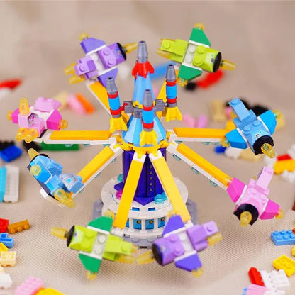 Loz Amusement Park Food Truck Merry-Go-Round Ferris Wheel Mini House Diamond Mini Building Block Cute Toys for Kids and Girls