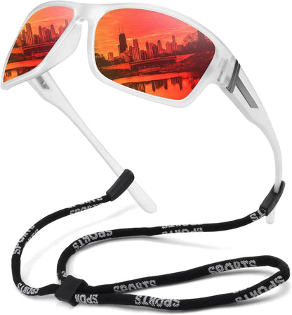 Polarized Sports Sunglasses for Men Women Unbreakable Frame Cycling Fishing Driving