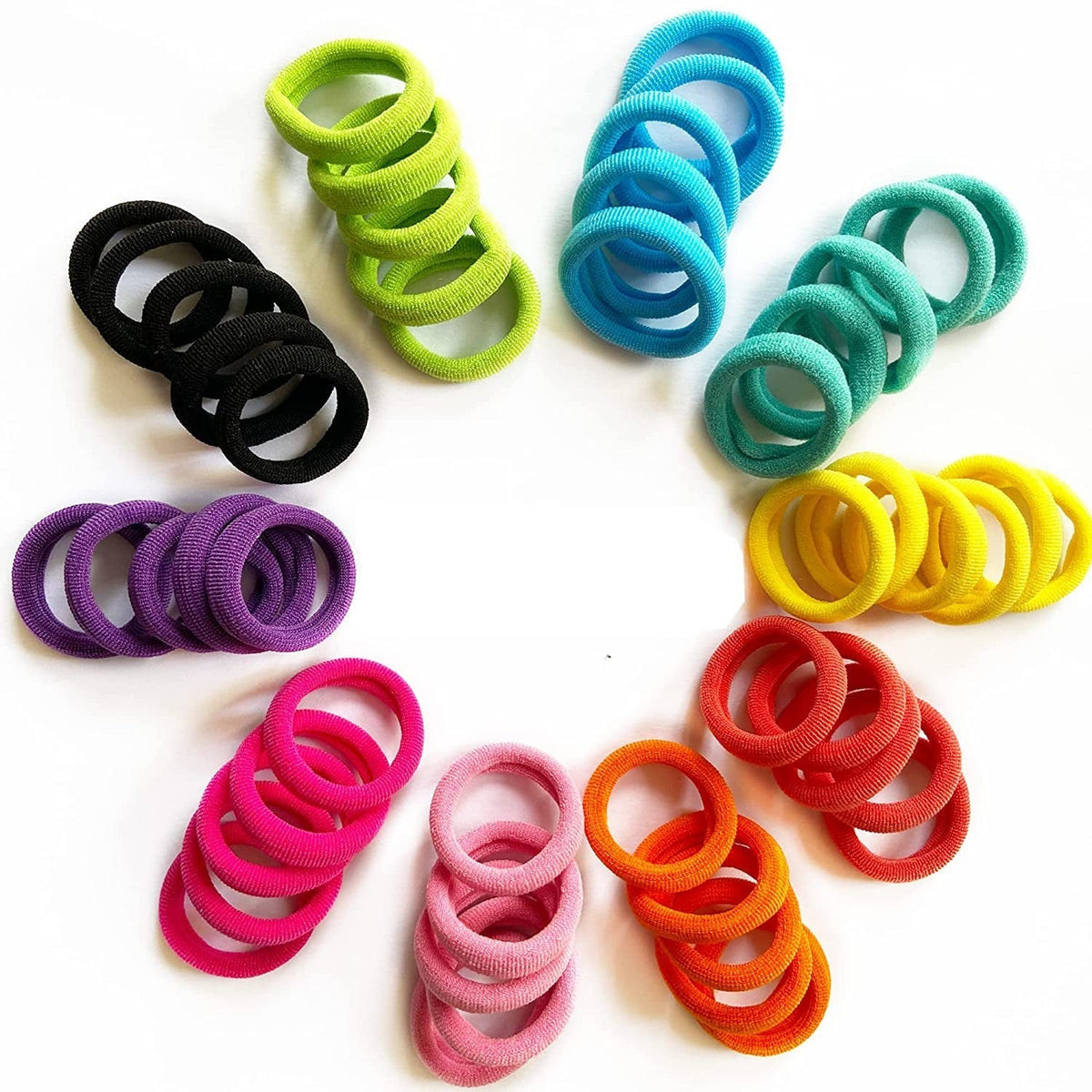 100 Pcs Baby Hair Ties, Seamless Cotton Toddler Hair Ties for Girls and Kids, Multicolor Small Soft Hair Elastics Ponytail Holders(10Colors)