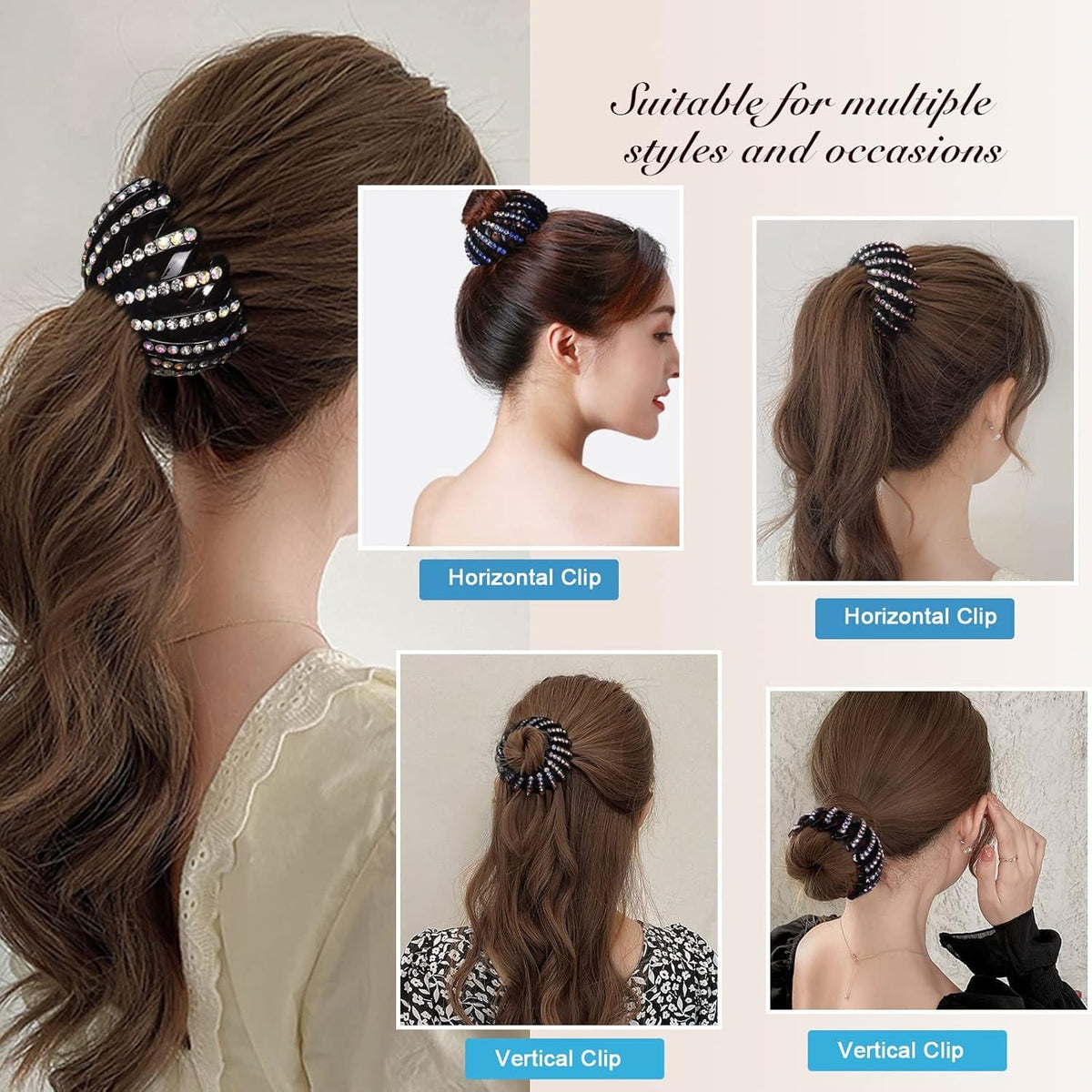 5 Pcs Bird Nest Hair Clips Holder Ponytail Holder Bun Barz Bun Clip Accessories for Women and Girls (Color-5)