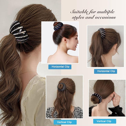 5 Pcs Bird Nest Hair Clips Holder Ponytail Holder Bun Barz Bun Clip Accessories for Women and Girls (Color-5)