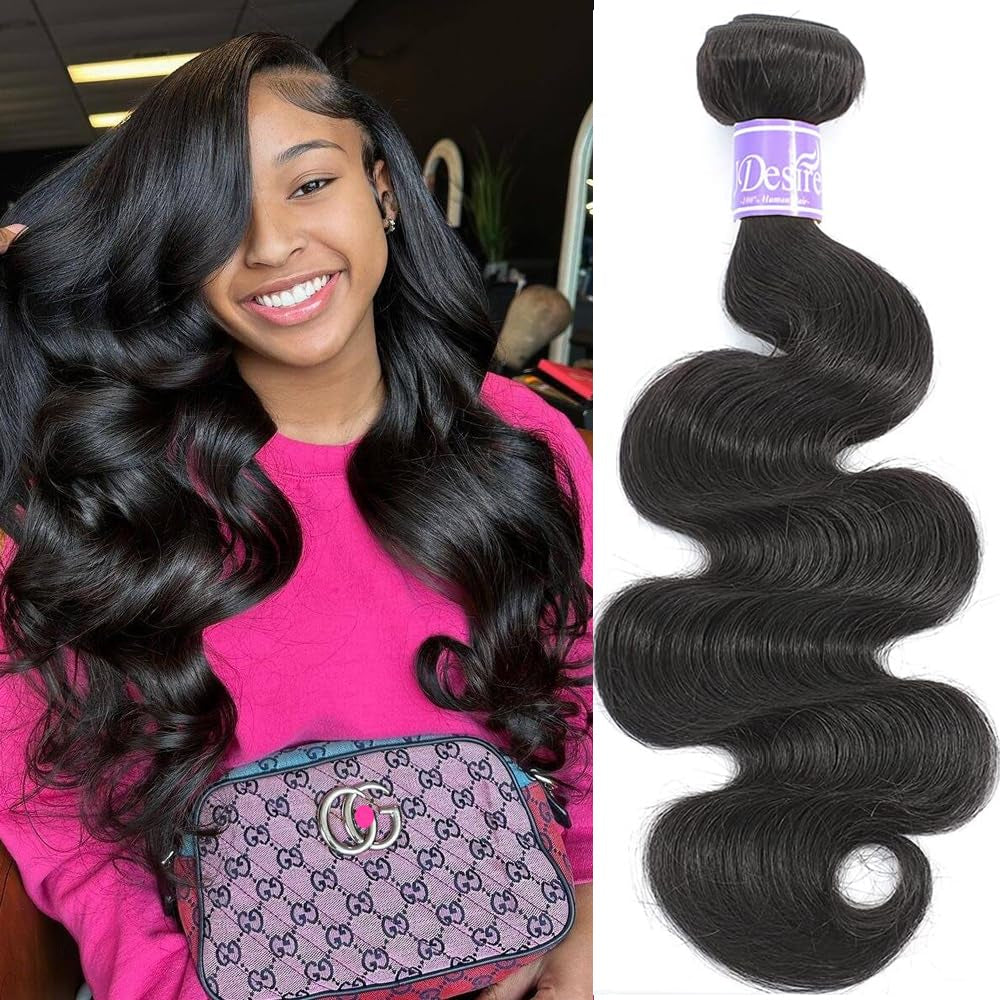 12A Body Wave Bundles Human Hair 8 Inch 1 Bundles 100% Unprocessed Brazilian Virgin Raw Hair Extensions Natural Black Weave Real Human Hair for Women