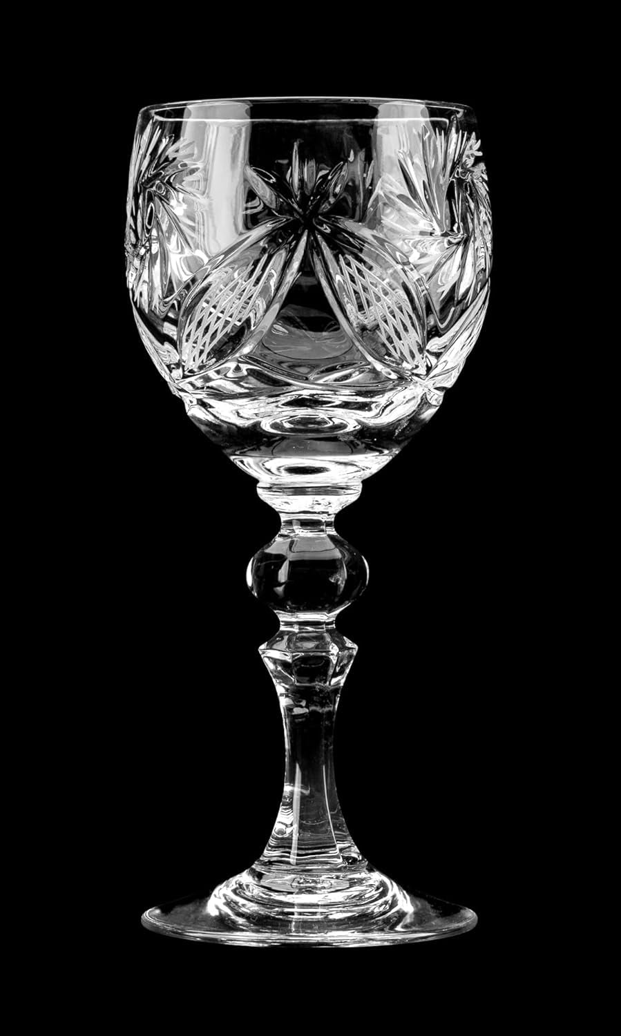 SET of 6 Russian CUT Crystal Shot/Sherry Glasses on a Long Stem 65Ml/2Oz Hand Made
