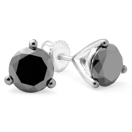 Majesty Diamonds MDR170029 0.5 CTW Round BlacK Diamond Solitaire Martini Stud Earrings in 10K