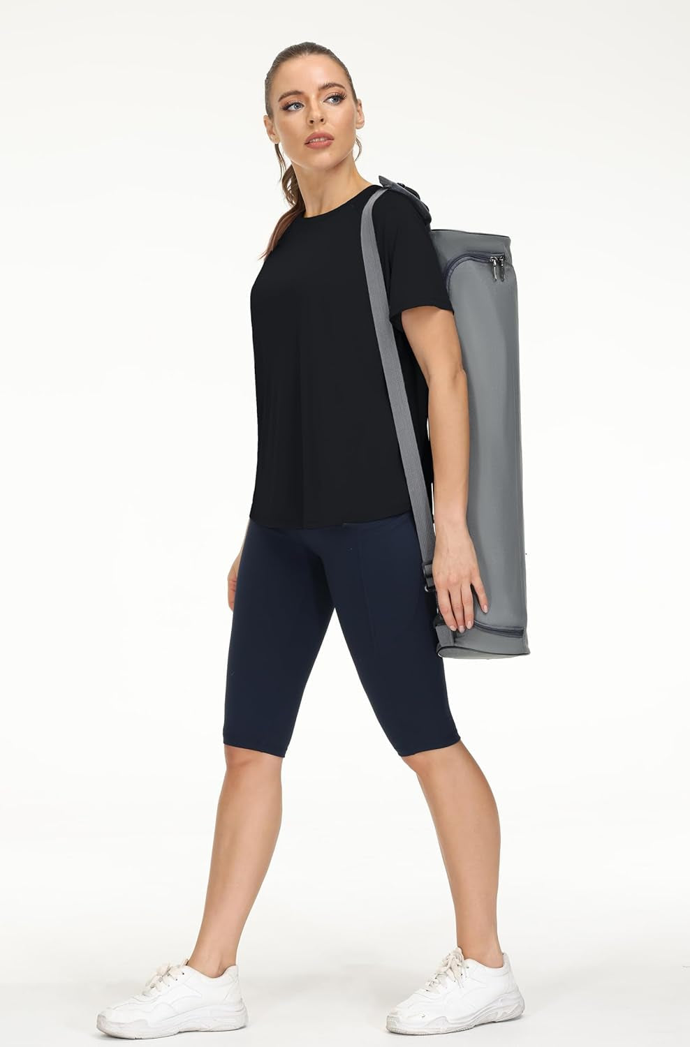Women'S Short Sleeve Workout Shirts Breathable Yoga T-Shirts with Side Slits Athletic Tee Tops