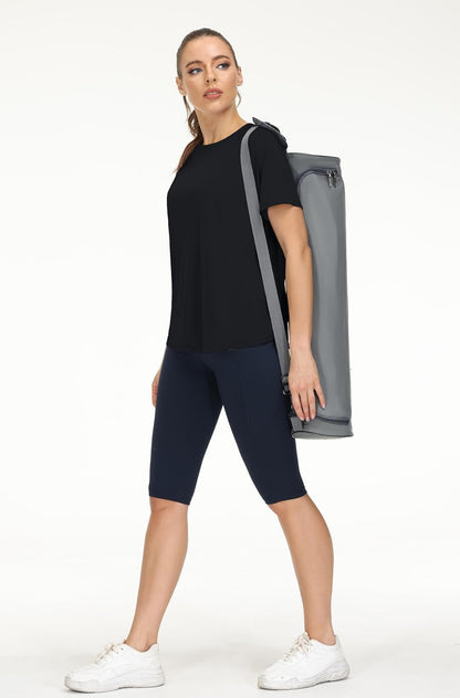 Women'S Short Sleeve Workout Shirts Breathable Yoga T-Shirts with Side Slits Athletic Tee Tops