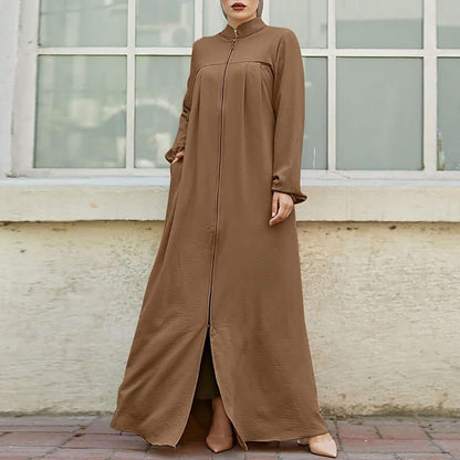 Women'S Chiffon Kaftan Abaya Dress Muslim Long Sleeve Self Tie Flowy Maxi Dress Abaya Casual Dress Dubai Outfits