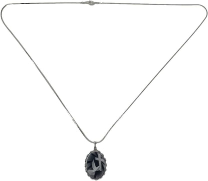 Dove with Cross Cameo Pendant | 925 Sterling Silver | Religious Jewelry | 24'' Chain | Gift Boxed, Silver, White