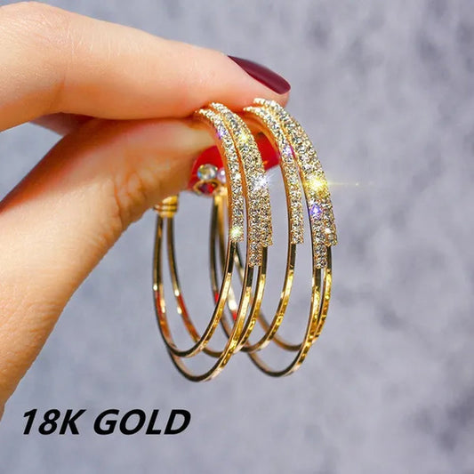 Exquisite European and American fashion female jewelry  Silver/Gold Diamond Earrings romantic Valentine's Day gift engagement Earrings wedding Earrings anniversary women's jewelry