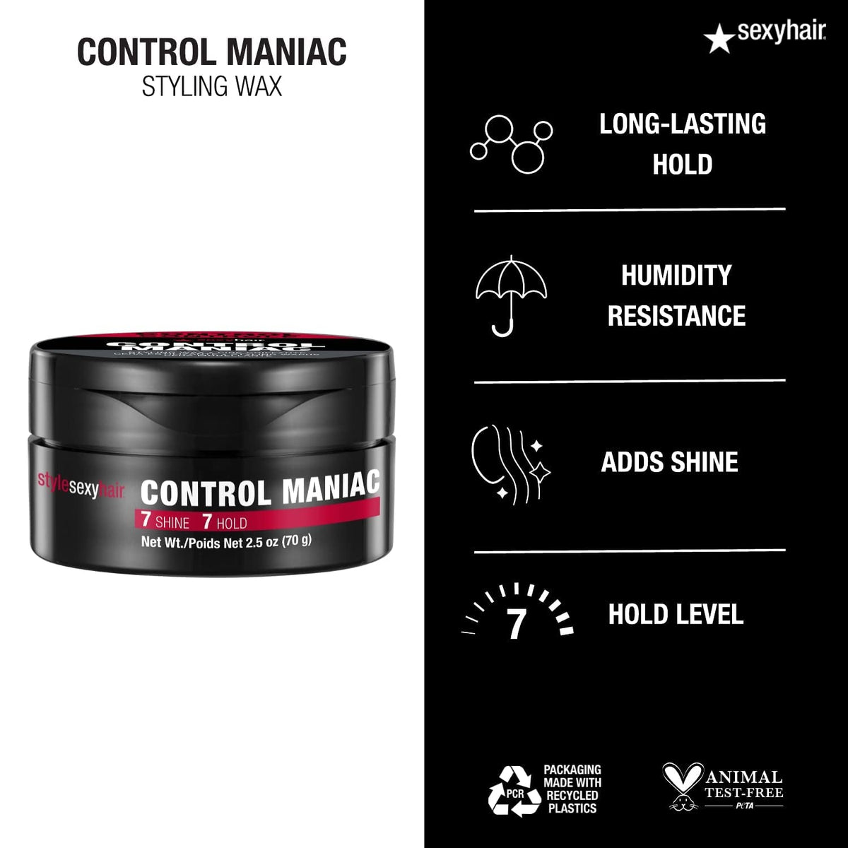 Style Control Maniac Styling Wax | Provides Definition | Long Lasting Shapes and Styles | Adds Shine