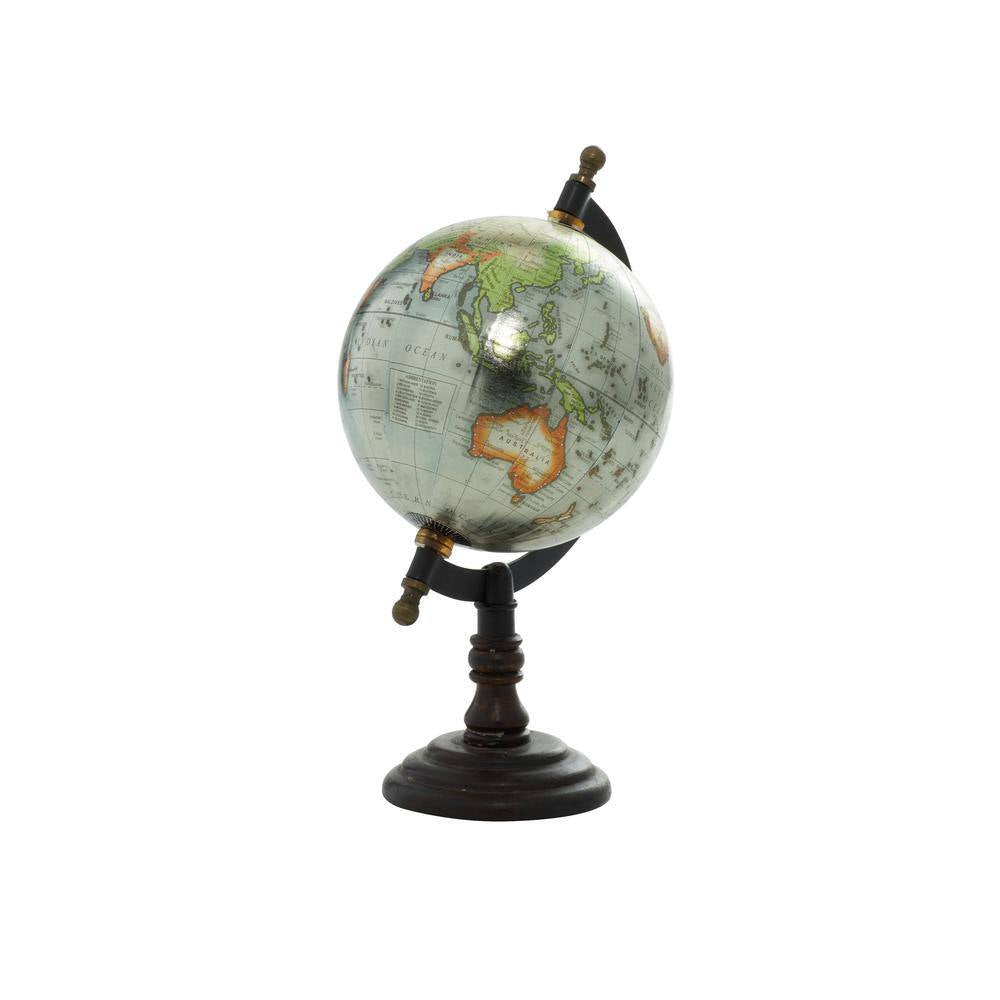 10 In. Brown Mango Wood Decorative Globe