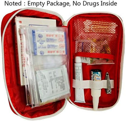 Red First Aid Bag Empty, First Aid Kit Empty Small Mini First Aid Kits Emergency Hiking Backpacking Camping Travel