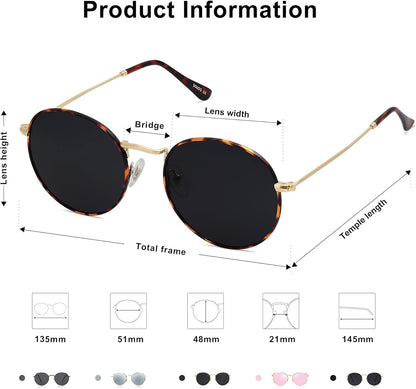 Small round Polarized Sunglasses for Women Men Classic Vintage Retro Shades UV400