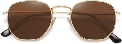 Square Polarized Sunglasses for Women Men Small Hexagonal Polygon Shades SJ1072