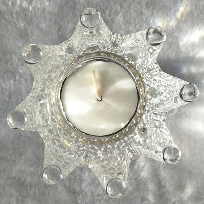 Crown Candlestick Candle Holder Transparent Glass Crystal Wedding Home Decor Big Tealight Candle Stand