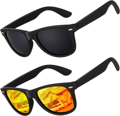 Polarized Sunglasses for Men Driving Sun glasses Shades 80's Retro Style Design Square