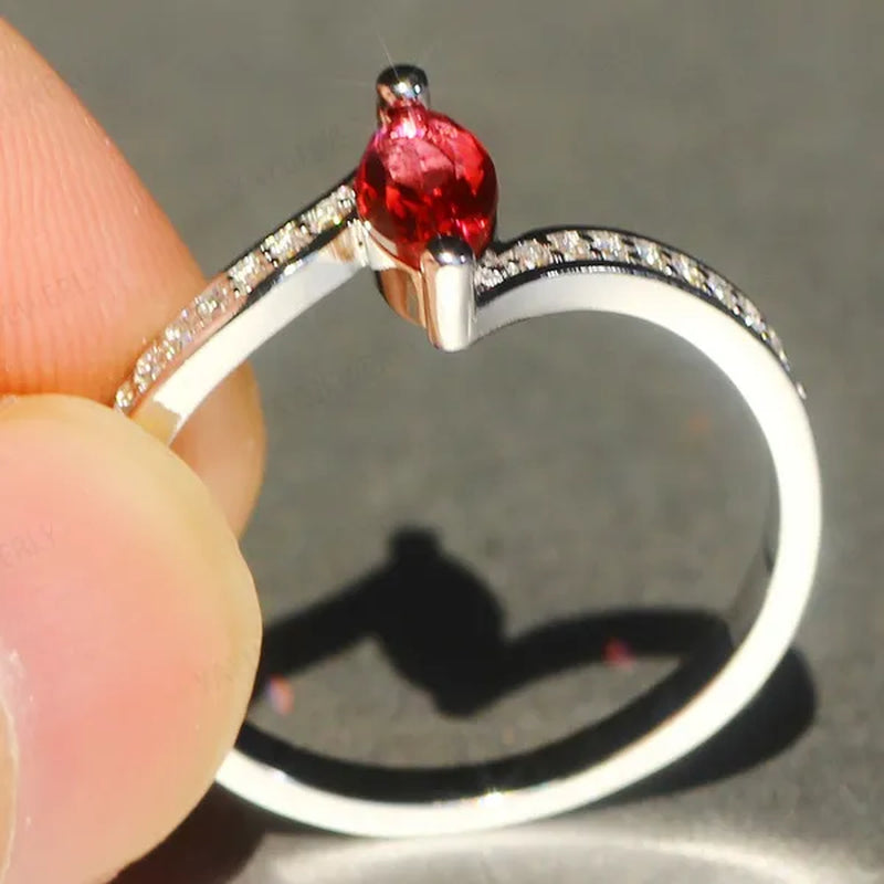 Eye  Silver Anniversary Statement Multilayer Crown Eye Ring Natural Gemstones Ruby Ring Wedding Bride Engagement Band Charm Party Ring Jewelry