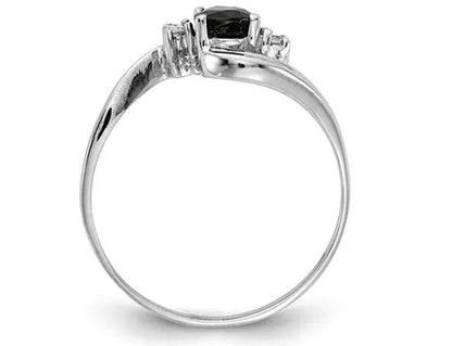 1/2 Carat Natural Blue Sapphire Ring in 14K White Gold