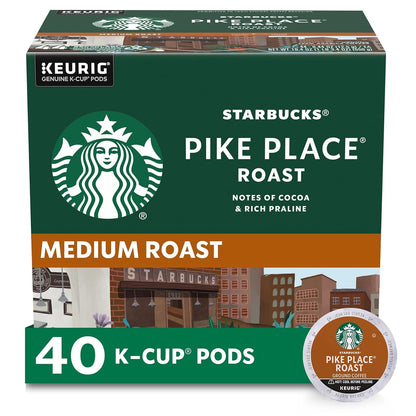 K-Cup Coffee Pods, Medium Roast Coffee, Pike Place Roast for Keurig Brewers, 100% Arabica, 6 boxes (60 pods total)