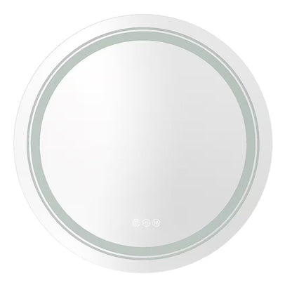 32 In. W X 32 In. H Large round Frameless Defog Dual Front LED Backlit Wall Mounted Bathroom Vanity Mirror Super Bright