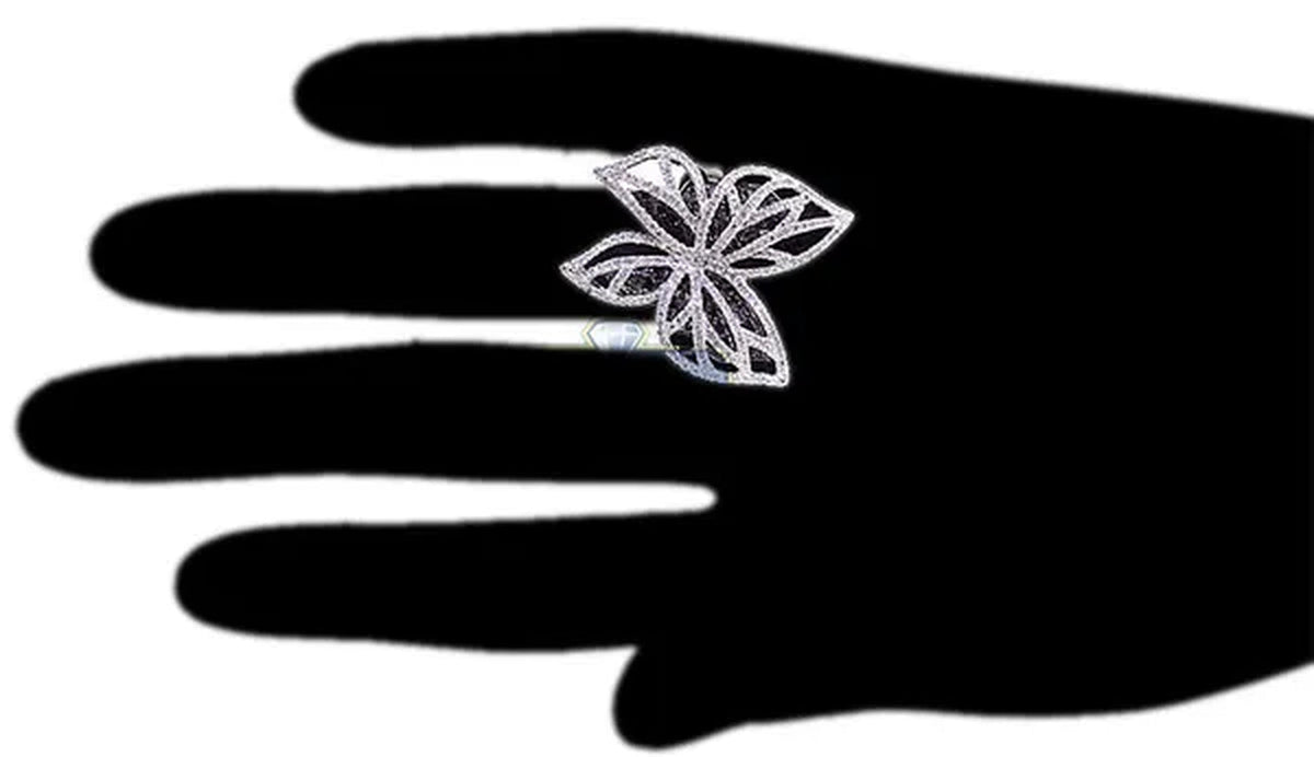 Dazzling 925 Sterling Silver Natural Gemstone White Sapphire Diamond Butterfly Brand Ring Wedding Engagement Jewelry