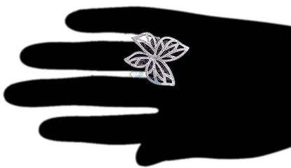 Dazzling 925 Sterling Silver Natural Gemstone White Sapphire Diamond Butterfly Brand Ring Wedding Engagement Jewelry