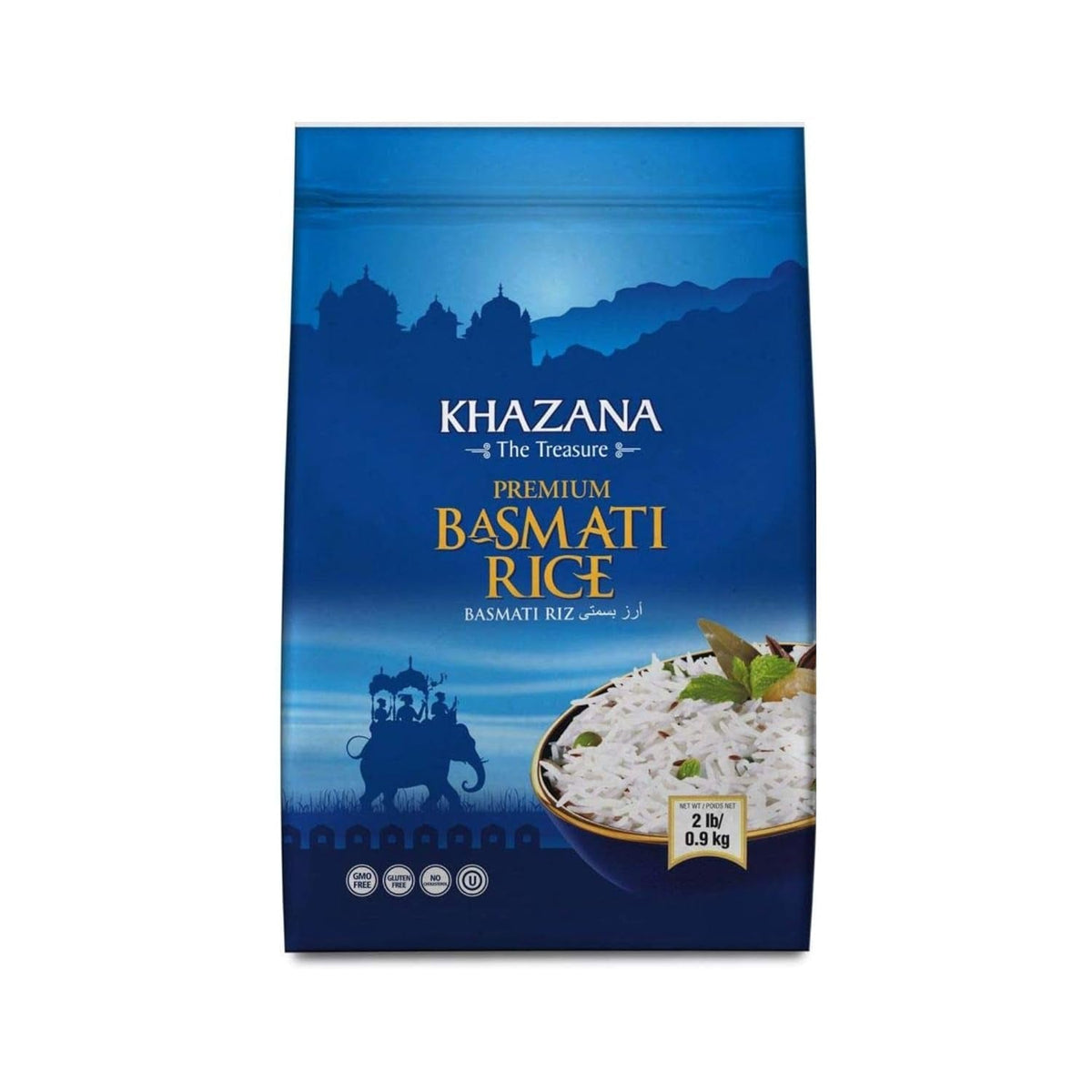 Authentic Premium Basmati Rice - 2Lb Resealable Zipper Bag | Non-Gmo, Gluten-Free, Kosher & Cholesterol-Free | Aromatic & Flavorful Grain from India
