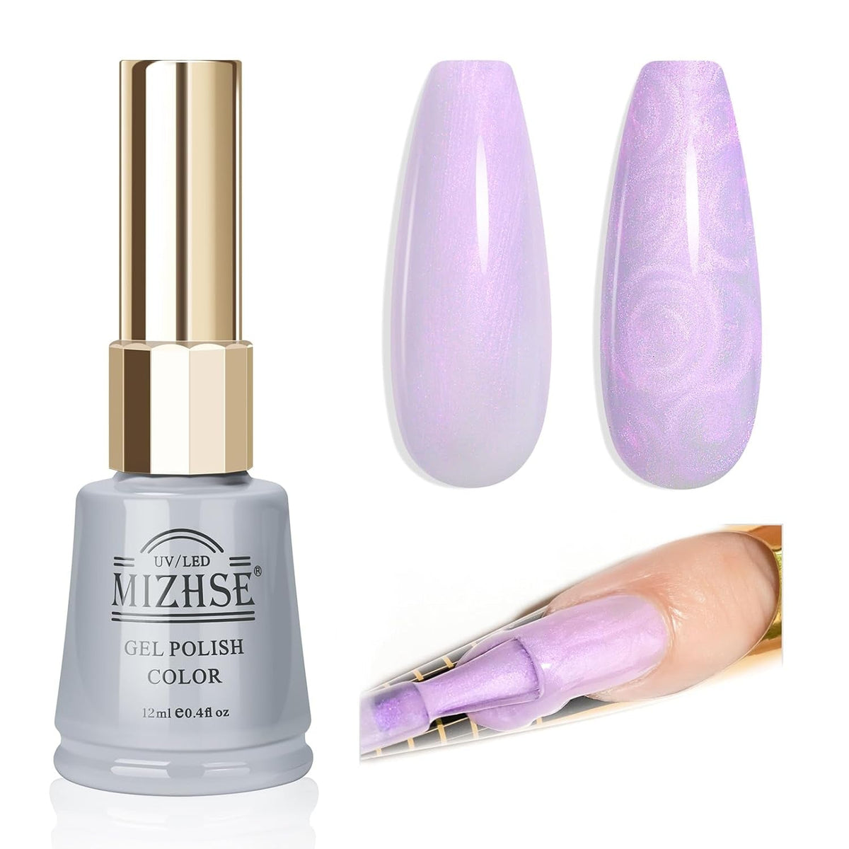 Pearl White Gel Nail Polish Mermaid Shimmer Glitter Drawing Gel Polish Shell Thread UV LED Nail Gel Polish For Home DIY Nail Salon