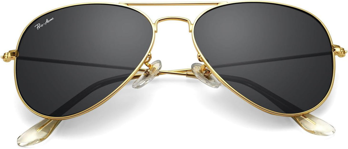 Classic Aviator Sunglasses for Men Women 100% Real Glass Lens