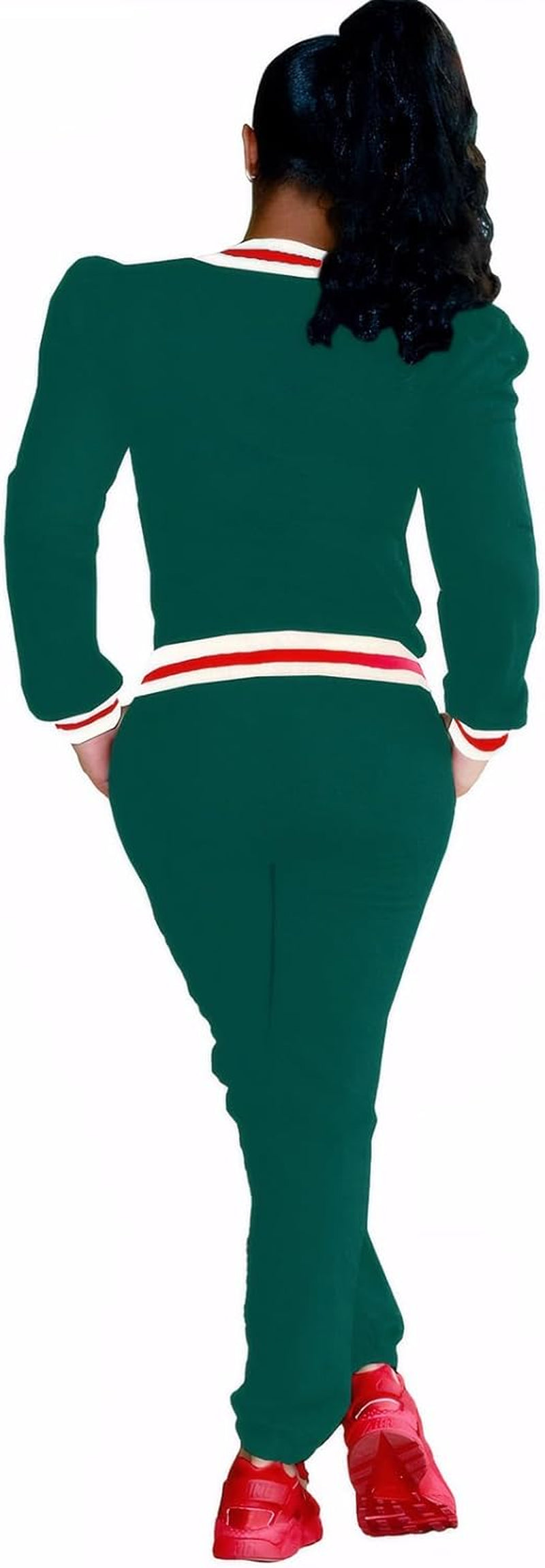 Women'S 2 Pieces Outfits Long Sleeve Zipper Jacket and Pants Set Tracksuits