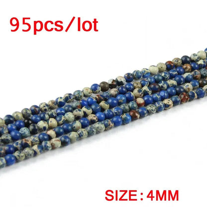 Sapphire Blue Imperial Pine Turquoise Beads Natural Stone Top Quality Loose Beads 4/6/8/10/12MM Jewelry Bracelet Accessories DIY