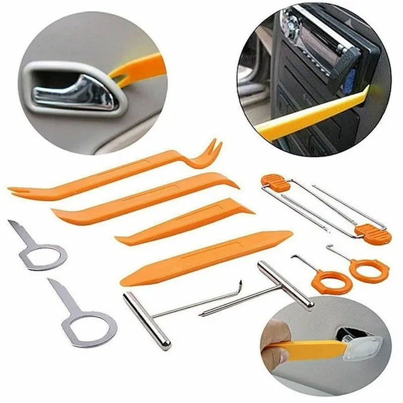 4Pcs/12Pcs Kit Car Radio Audio Stereo Door Trim Dash Panel Install Car Audio Removal Pry Trim Tool Plastic Kit Panel Dash Radio Moulding Automotive