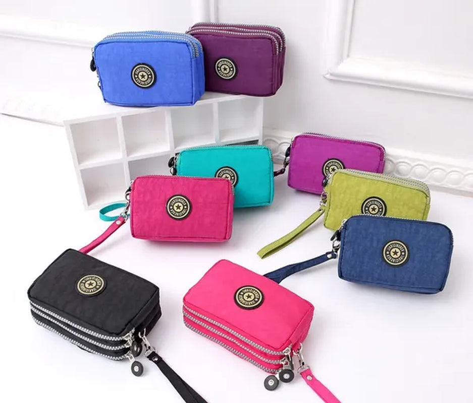 Fashion Women Wallet Credit Card Key Phone Holder Zipper Purses and Handbags Designer Wristlet Waterproof Nylon Clutch Bag Coin Purse