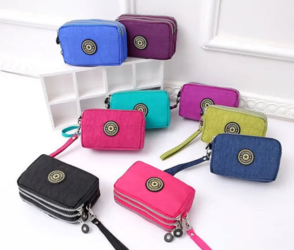 Fashion Women Wallet Credit Card Key Phone Holder Zipper Purses and Handbags Designer Wristlet Waterproof Nylon Clutch Bag Coin Purse