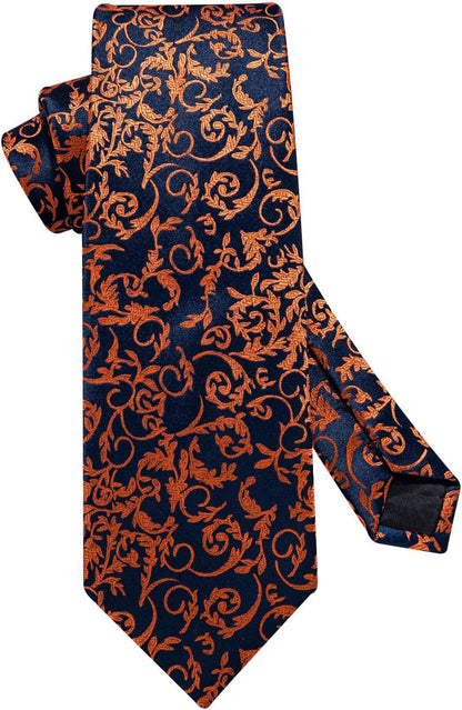 Ties for Men Paisley Floral Tie Handkerchief Classic Woven Business Formal Necktie and Pocket Square Set Wedding