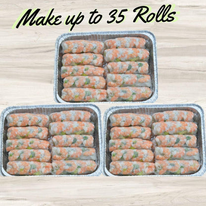 35 Sheets of Premium Rice Papers Wrappers (米纸) for Spring Rolls (春卷), Wonton (餛飩), Egg-Rolls (蛋卷), Lumpia, Samosa, Dumpling, Sushi; Low Carb, Gluten-Free, 22Cm round (1PACKS 12 Oz)