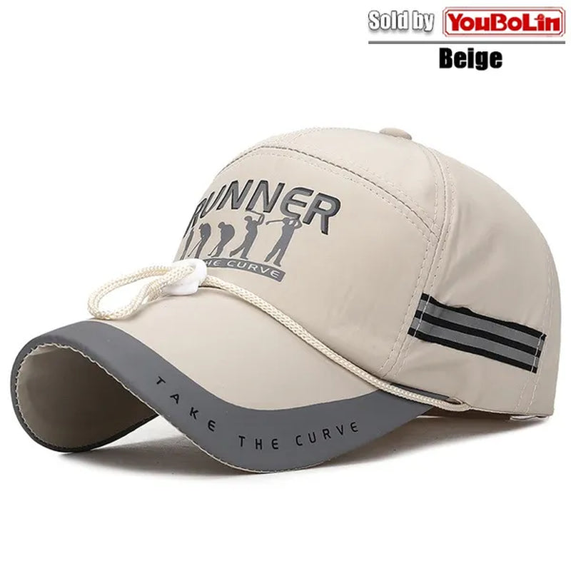 Extended Brim, quick drying fabric,  Reflective Strip and Windproof Rope, Outdoor Sport Baseball Cap. New Fashion Casual  UV Proof Snapback Hats suitable for Mountaineering and Fishing in Summer