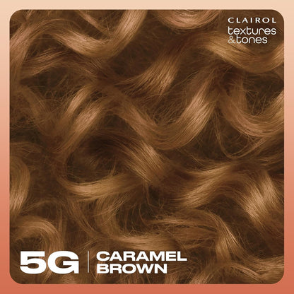 Textures & Tones Permanent Hair Dye, 5G Caramel Brown Hair Color, Pack of 1