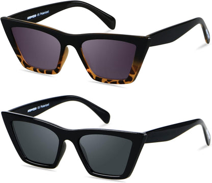Cat Eye Sunglasses for Women Polarized Cateye Frames Fashion Vintage Square Classic Retro Sun Glasses
