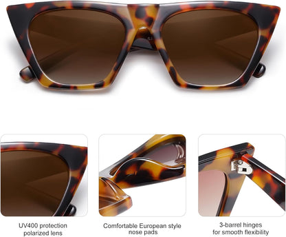 Trendy Oversized Square Cateye Polarized Sunglasses Womens Big Frame Shades SJ2115