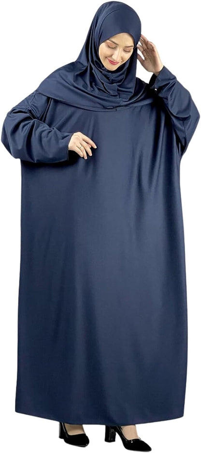 Women Prayer Dress with Hijab Rug Tasbih Muslim Set Islamic Clothes Abaya Jilbab Dubai Kaftan for Eid Ramadan