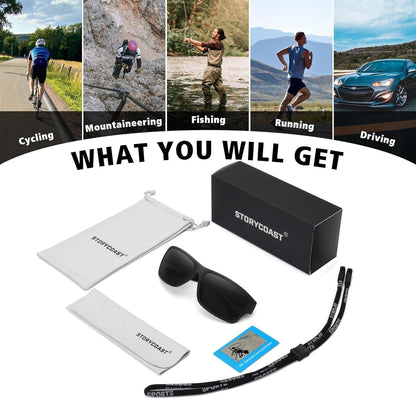 Polarized Sports Sunglasses for Men Women Unbreakable Frame Cycling Fishing Driving
