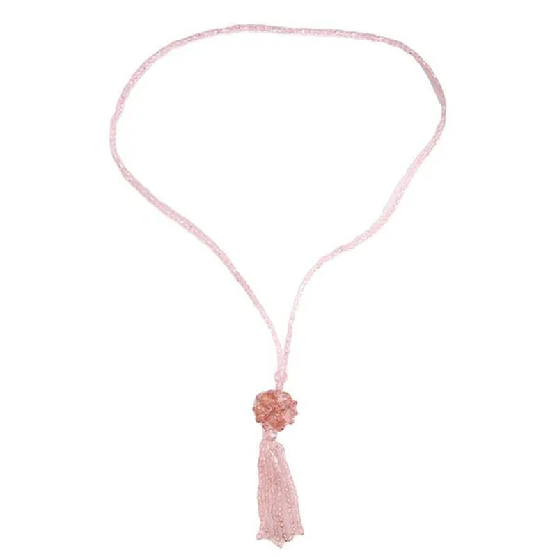 Crystal Bead Female Pendant Necklace Tassel Long  Sweater Chain Necklace Decoration