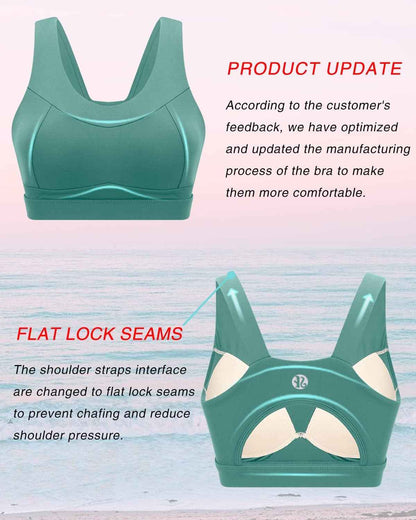 High Impact Sports Bras for Women,Racerback Running Bra Workout Crop Tank Tops Longline Sports Bra Push Up